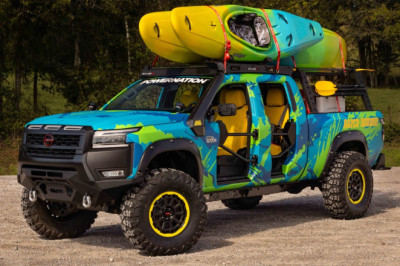 This SEMA Nissan Frontier Really Nails the Nickelodeon Hot Wheels Monster Truck Aesthetic