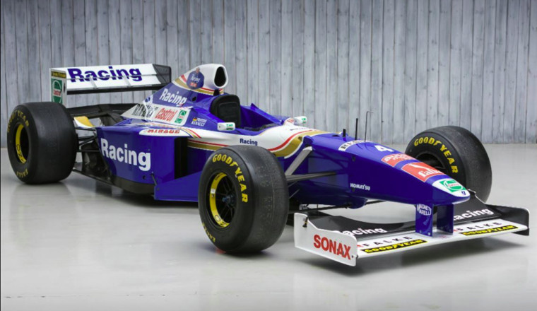 For sale: an official Williams FW19 Formula 1 works show car, decked out in the iconic Rothmans livery from Jacques Villeneuve’s 1997 World Championship season.