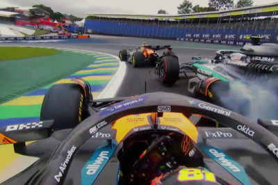 2025 Sao Paulo Grand Prix: Onboard as Leclerc is knocked out of the race at the restart