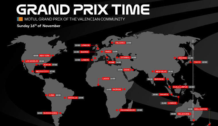 TIME SCHEDULE: Motul Grand Prix of the Valencian Community