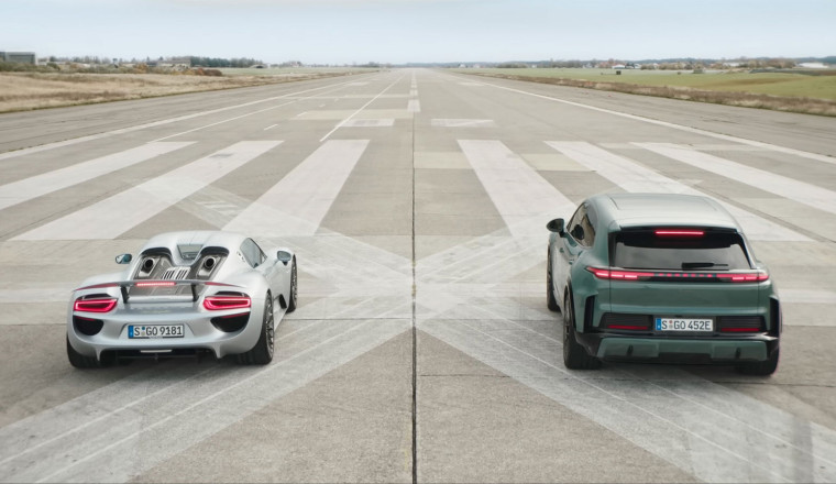 Watch The New Electric Porsche Cayenne Race A 918 Spyder