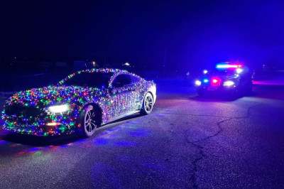 Driver Decks Out Car with Christmas Lights, Police Step In With Festive Warning