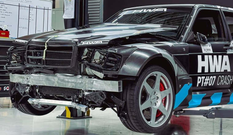Smashed $800K Mercedes 190E Is the Most Expensive Crash Test You’ll See Today