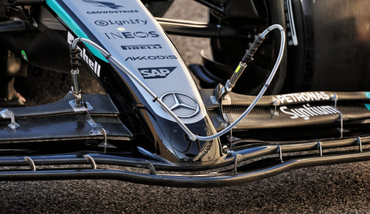 First look at movable front wing prototype on F1 2026 mule cars