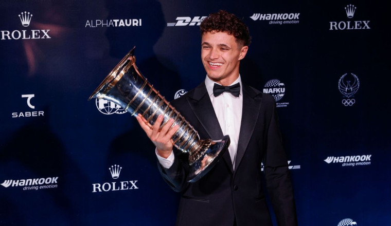 Norris collects 1st F1 trophy at FIA Awards