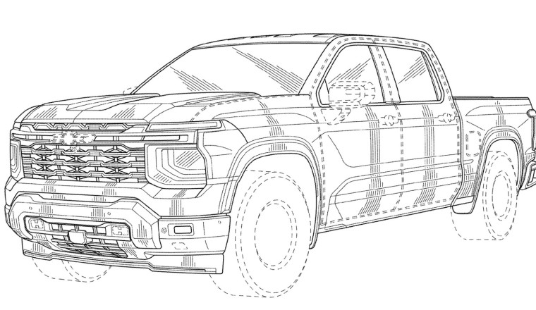 New Chevy Silverado Leaked In Federal Goverment Patent Filings, And It's As Big As Ever