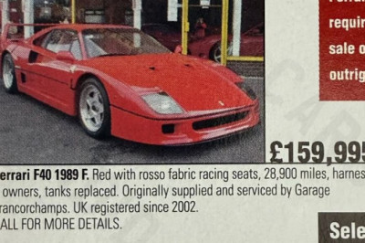The Ferrari F40 Cost £160,000 New, Now A BARGAIN At £3 Million