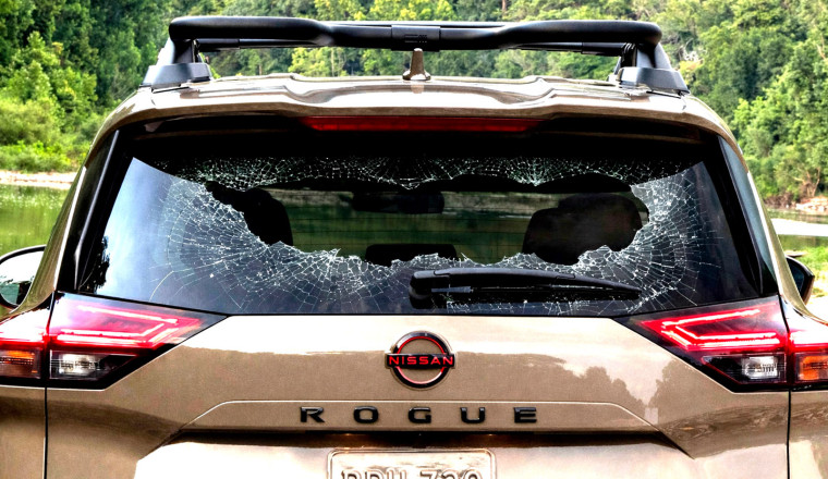 They Heard A Pop, Looked Back And Their Nissan SUV’s Window Was Gone