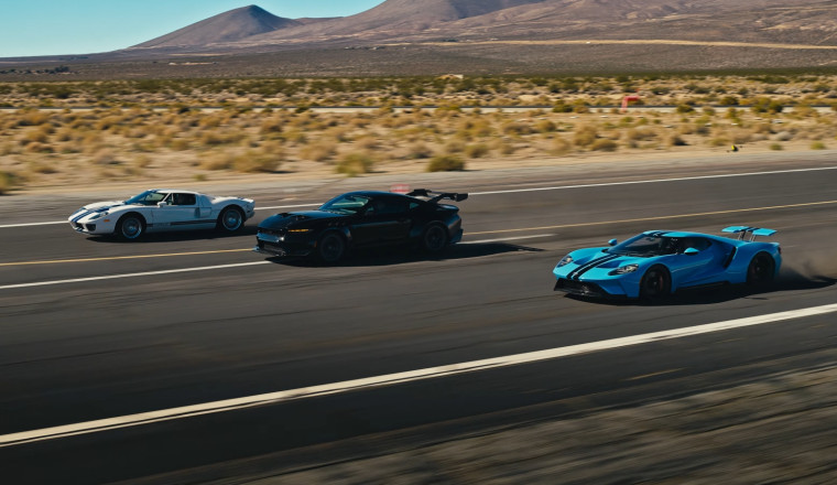 The Mustang GTD Drag Races Two Generations of the Ford GT