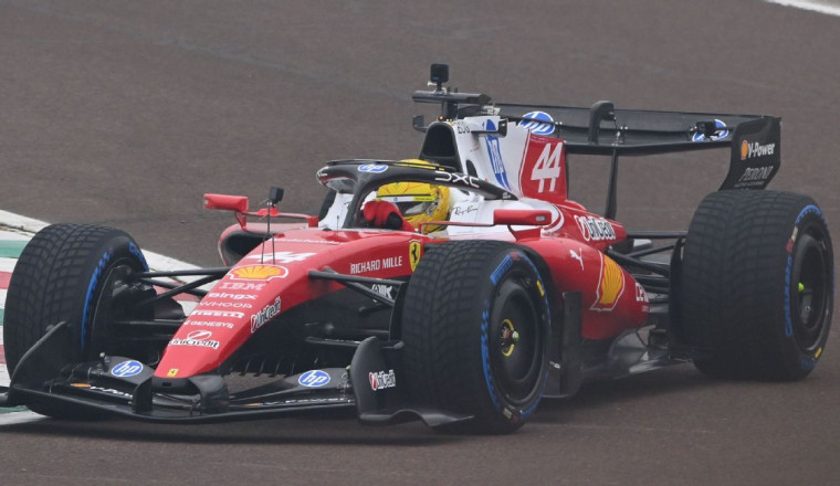 Ferrari deny breakdown as Hamilton drives new car