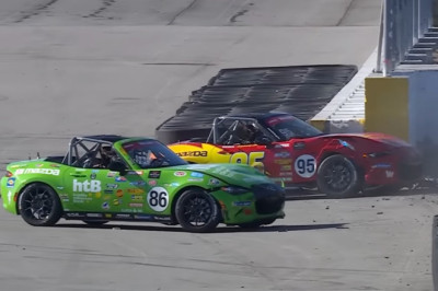 Lightning McQueen MX-5 Cup Car Crashed Out by Chick Hicks Miata