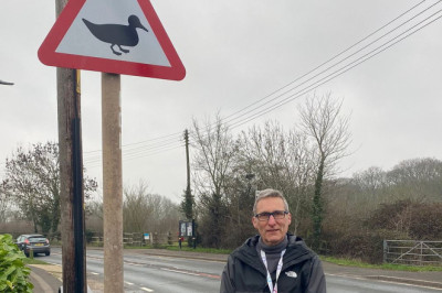 Council bemuses villagers by installing £7,000 road sign warning drivers that ducks may be crossing... but there are no ponds nearby