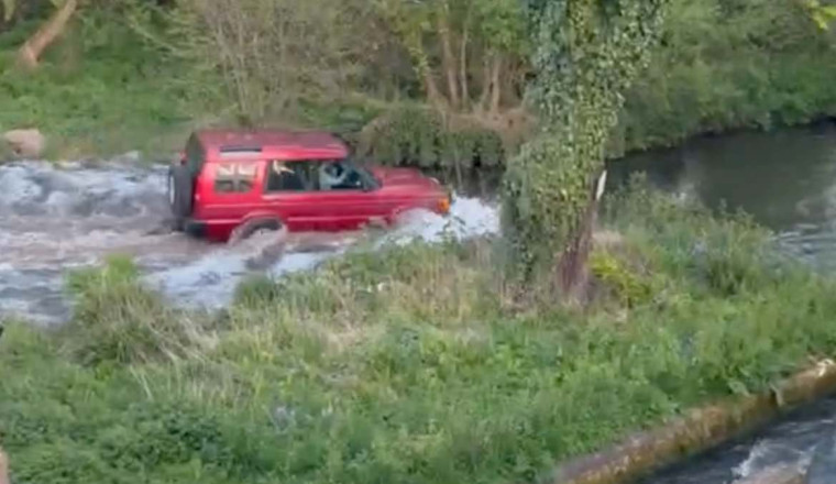 Eco-campaigners' fury over 4x4 drivers 'ripping up' protected chalk stream by using it as a 'fun splash route'