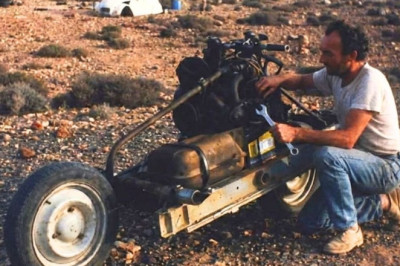 He Broke Down In The Sahara. Built A Motorcycle Out Of His Car. Got Fined!