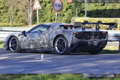 Hardcore Ferrari Spied Looking Like A Race Car For The Road