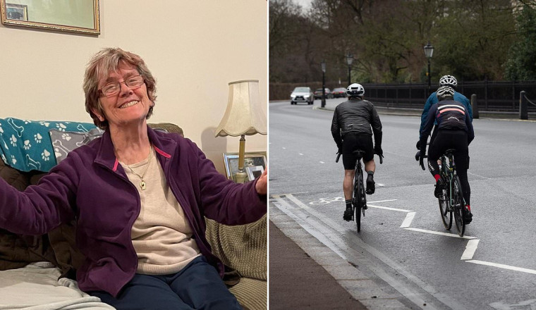 Over two thirds of cyclists run red light at traffic lights where elderly nurse, 81, died crossing the road after being hit by a bike - as her son says stretch is 'being treated like a racetrack'