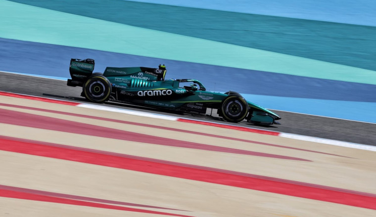 Aston Martin brings out red flag in first F1 test race simulation