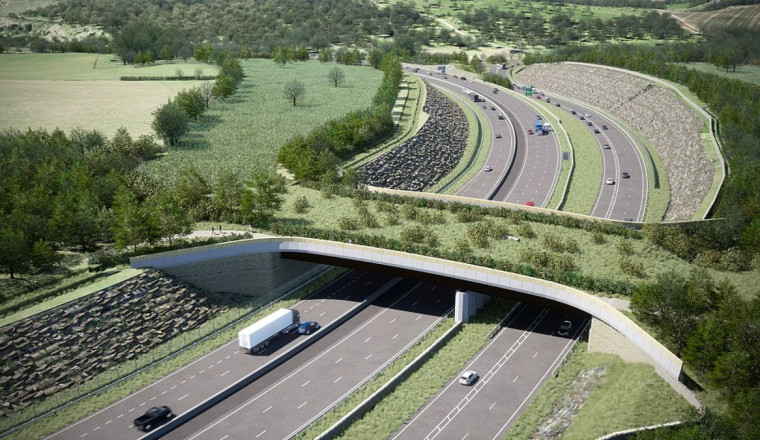 Widest eco bridge in Britain being built as part of £460m project... but it's not to improve traffic flow