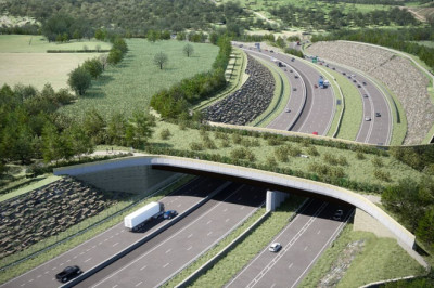 Widest eco bridge in Britain being built as part of £460m project... but it's not to improve traffic flow