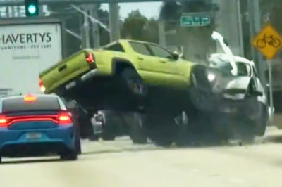 Tacoma Hits Stopped Traffic So Hard It Flips Into The Air