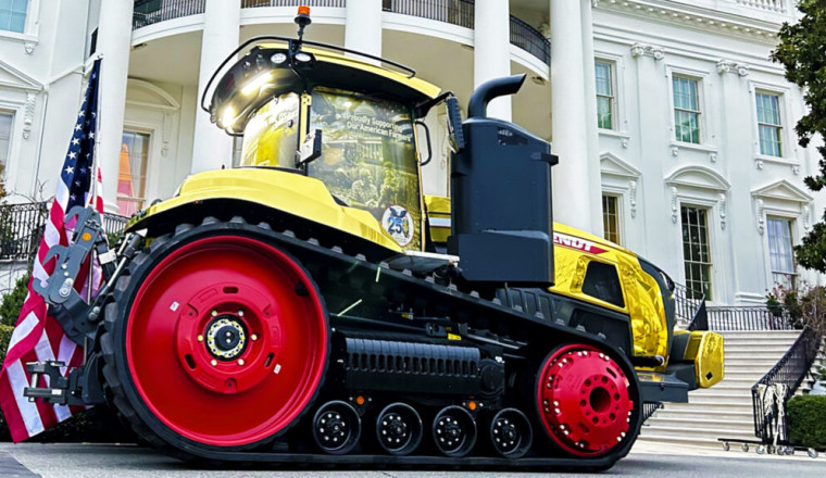 Of Course Trump Got Distracted By A Gold Tractor At The White House