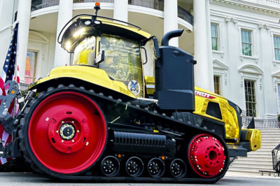 Of Course Trump Got Distracted By A Gold Tractor At The White House