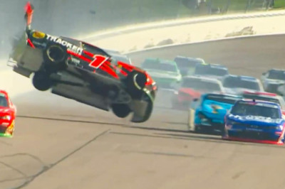 Carson Kvapil flips at Kansas Speedway (Video)