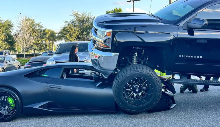 Florida Woman Drove Her Lifted Truck Over A Lamborghini And Didn’t Even Notice