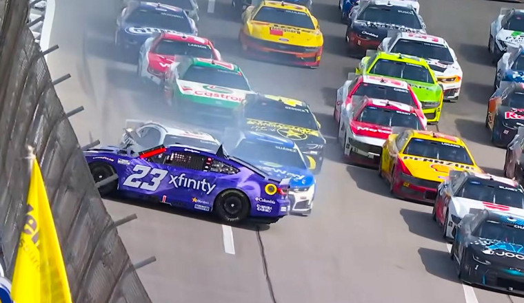 NASCAR crash collects almost the entire field at Talladega (Video)