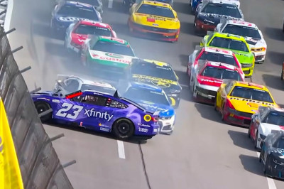 NASCAR crash collects almost the entire field at Talladega (Video)