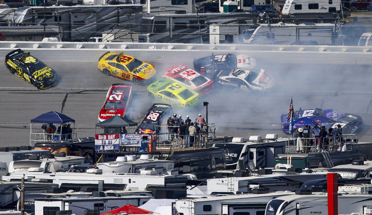 Watch The Talladega Big One Replay In Slow Motion