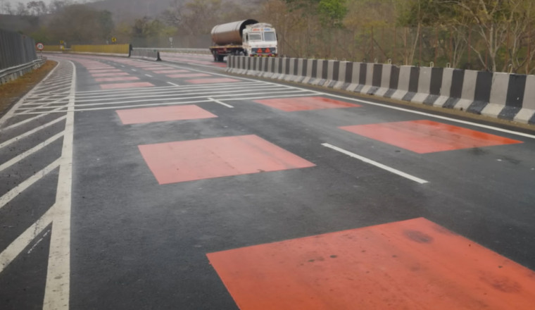 This Striped Road Design Helps India Slow Traffic And Protect Wildlife