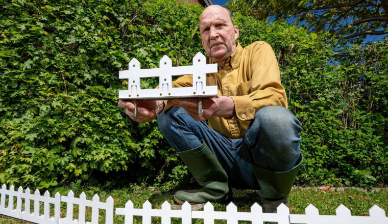 Retiree sick of cars ruining his lawn invents fence that can puncture tyres