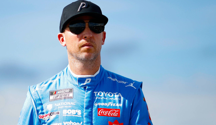 Denny Hamlin will start at the rear after grabbing Michigan pole