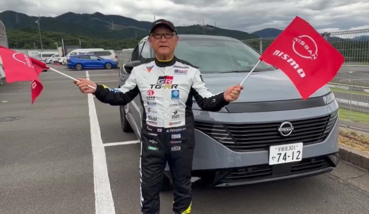 Toyota Chairman Playfully Waves Nissan Flags In Viral Video