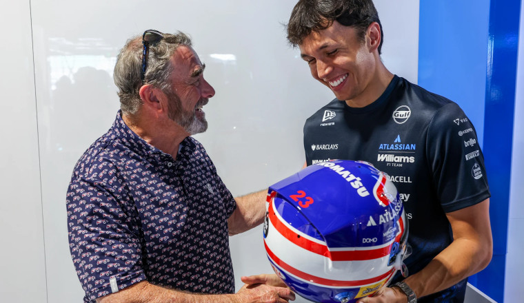 Alex Albon to celebrate breaking Williams race starts record with Nigel Mansell-inspired helmet