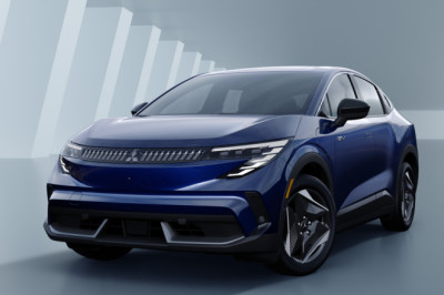 New 2027 Mitsubishi Eclipse Sportback Is Basically Just A Nissan Leaf On Aero-Optimized Tri-Spokes