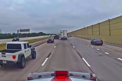 NASCAR hauler involved in highway incident (Video)